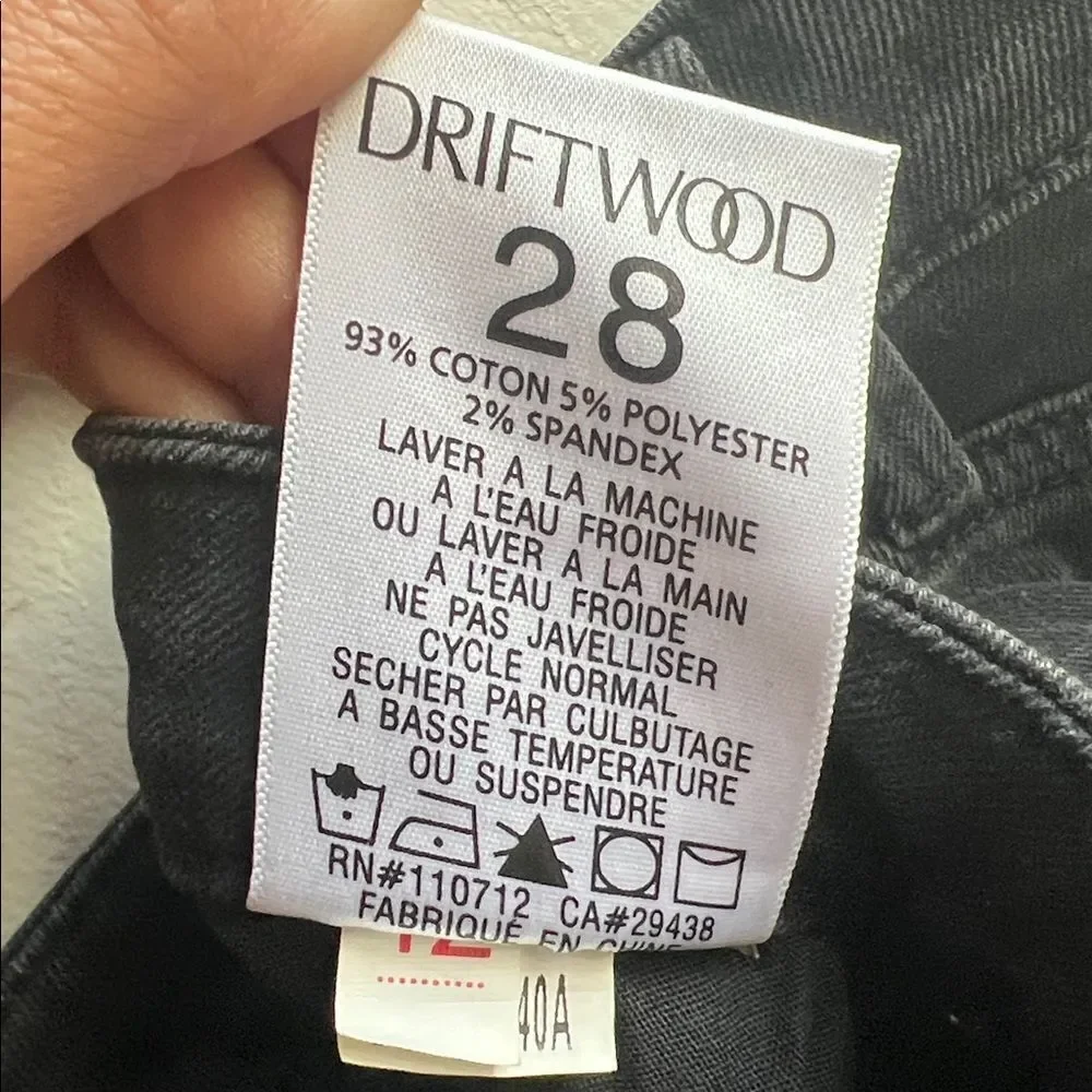 Free People Driftwood Katie Midi Maxi Skirt Denim Black Gray Frayed in Size 28